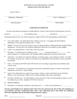 Standard Rules of Probation - Newton Falls Municipal Court