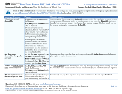 Blue Focus Bronze POSSM 104 - One $0 PCP Visit
