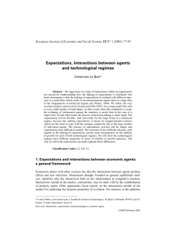 Expectations, interactions between agents and technological regimes