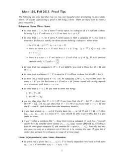 Math 110, Fall 2013. Proof Tips