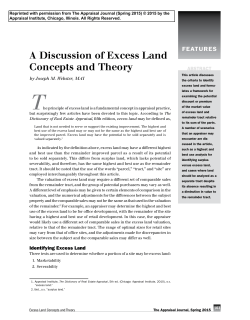 A Discussion of Excess Land Concepts and Theory