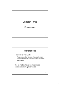 Chapter Three Preferences