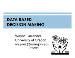 S DATA BASED DECISION MAKING