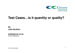 Test Cases&hellip;is it quantity or quality?
