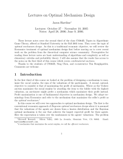 Lectures on Optimal Mechanism Design