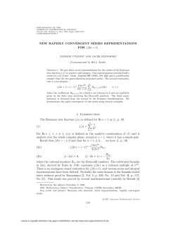 NEW RAPIDLY CONVERGENT SERIES REPRESENTATIONS FOR