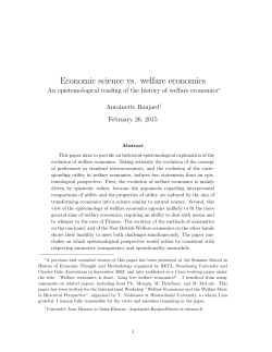 Economic science vs. welfare economics