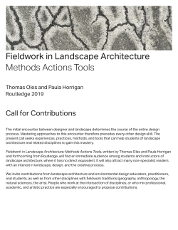 Fieldwork in Landscape Architecture Methods Actions Tools