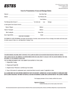 Form for Presentation of Loss and Damage Claims
