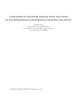 uniqueness of piecewise smooth weak solutions of multidimensional