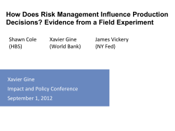 Xavier Giné - Innovations for Poverty Action