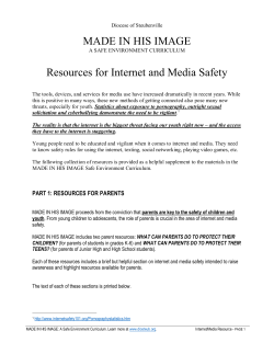 MADE IN HIS IMAGE Resources for Internet and Media Safety