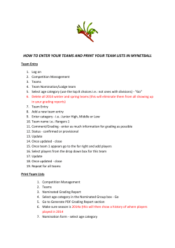 how to enter your teams and print your team lists in mynetball