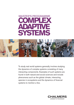 COMPLEX ADAPTIVE SYSTEMS