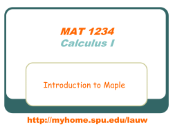 Maple Tutorial