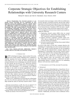 Corporate strategic objectives for establishing relationships with