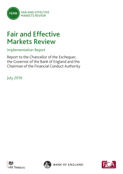 Fair and Effective Markets Review Implementation