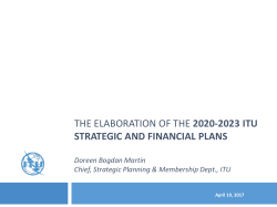 2020-2023 ITU STRATEGIC and financial PLANs Doreen