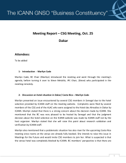 CSG Meeting, Oct. 25 Dakar Attendees