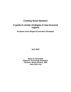 A guide to cluster policy in less favoured regions