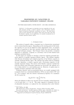 PROPERTIES OF CAPACITIES IN VARIABLE EXPONENT