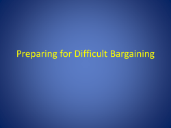 Preparing for Difficult Bargaining