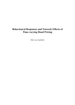 Proefschrift Behavioural responses and network effects of time