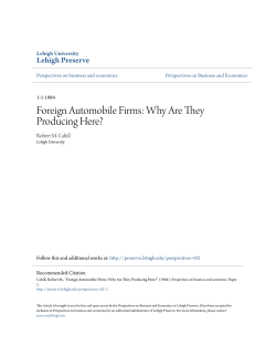 Foreign Automobile Firms: Why Are They Producing Here?
