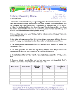 Birthday Guessing Game