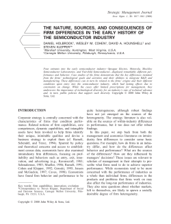 The nature, sources, and consequences of firm differences in