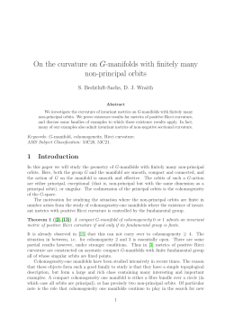 On the curvature on G-manifolds with finitely many non
