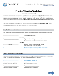 Practice Valuation Worksheet
