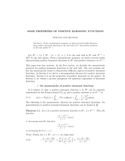 SOME PROPERTIES OF POSITIVE HARMONIC FUNCTIONS Let Bn