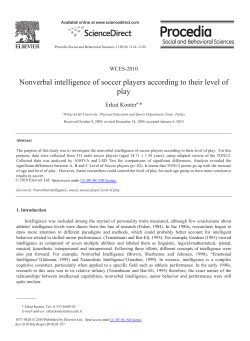 Nonverbal intelligence of soccer players according