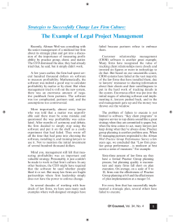 Strategies to Successfully Change Law Firm Culture: The Example