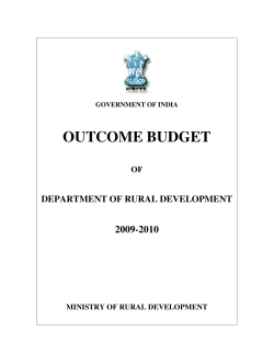 outcome budget - Ministry of Rural Development