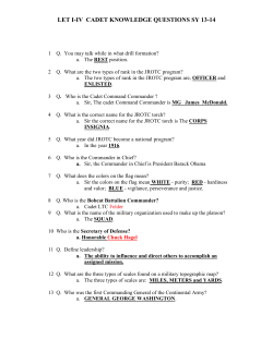LET I-IV CADET KNOWLEDGE QUESTIONS SY 13-14