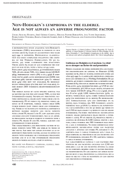 Non-Hodgkin&acute;s lymphoma in the elderly. Age is not always an