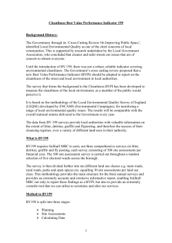 Cleanliness Best Value Performance Indicator 199