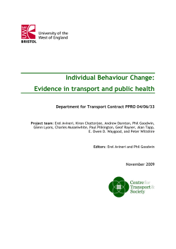 Individual Behaviour Change:Evidence in transport and public health