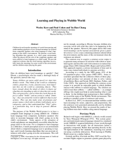 Learning and Playing in Wubble World