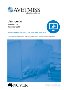 AVS user guide V2.2 - National Centre for Vocational Education