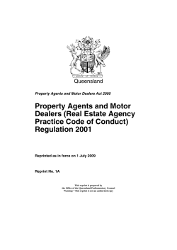 Real Estate Agency Practice Code of Conduct