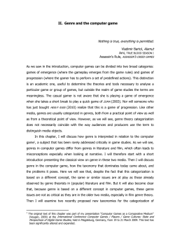 II. Genre and the computer game
