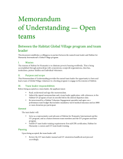 Memorandum of Understanding &mdash; Open teams