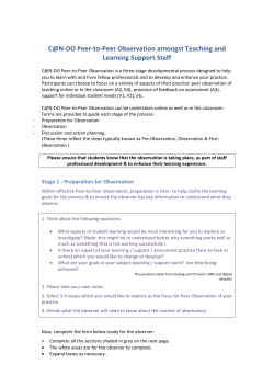 Peer Observation Forms for Northampton