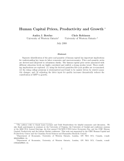 Human Capital Prices, Productivity and Growth