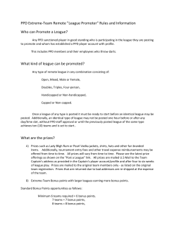 PPD Extreme-Team Remote "League Promoter" Rules and