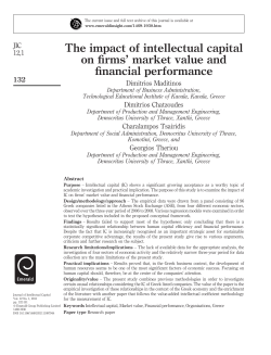 The impact of intellectual capital on firms` market value and financial