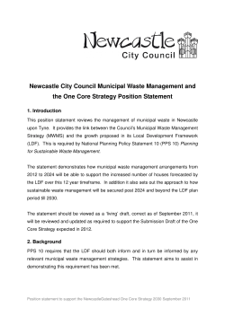 Newcastle City Council Municipal Waste Management and the One